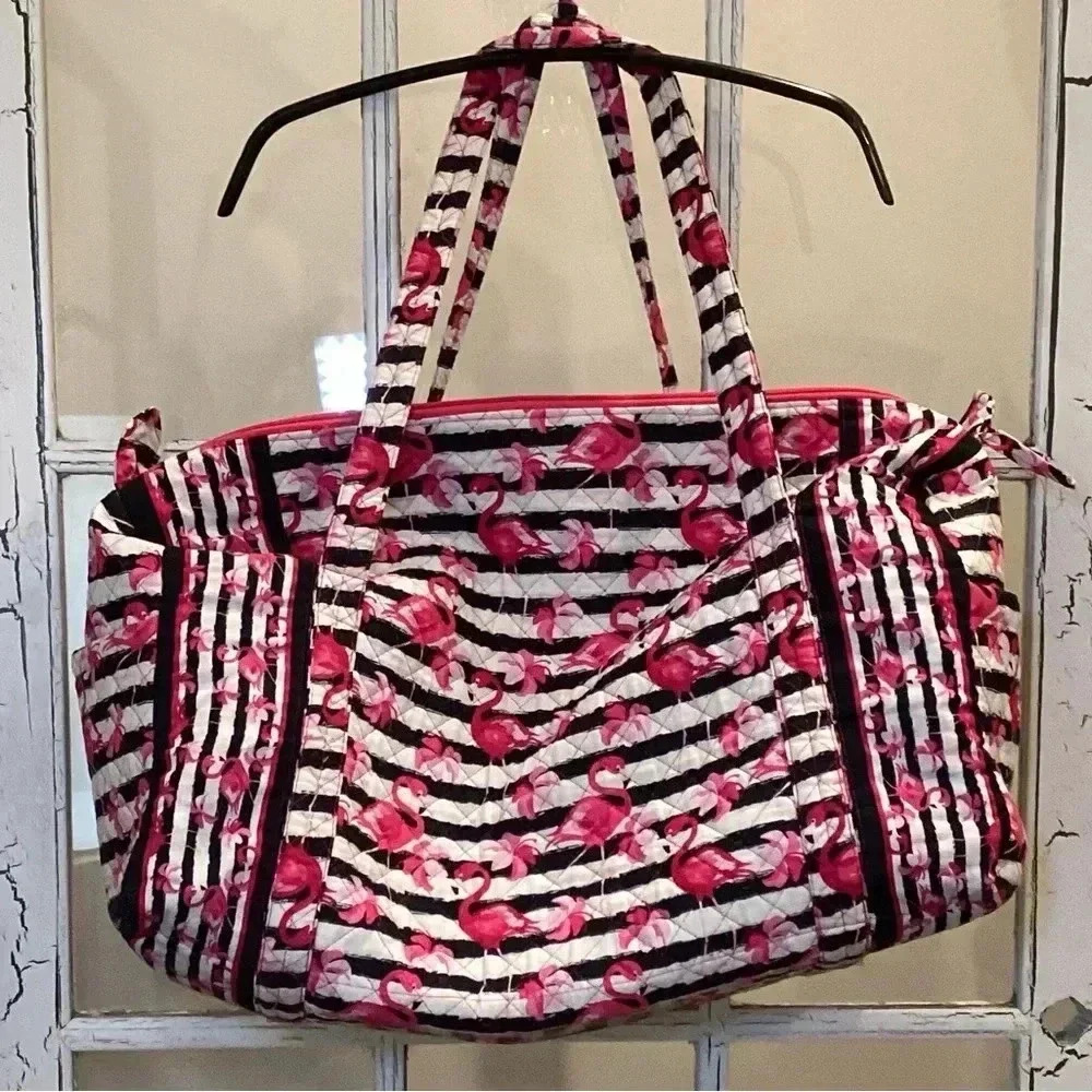 Quilted Flamingo duffle bag
